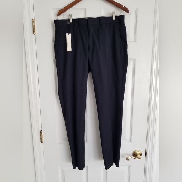 NWT Kenneth Cole New York Men's  Dress Pants 100% Wool Navy Size  34W x 30L - Picture 1 of 7